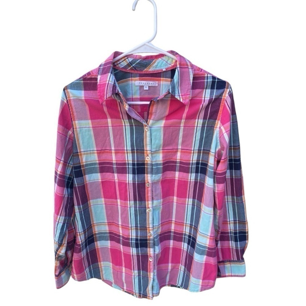 Foxcroft Pink Multi Color Plaid Button Down I Size: 10